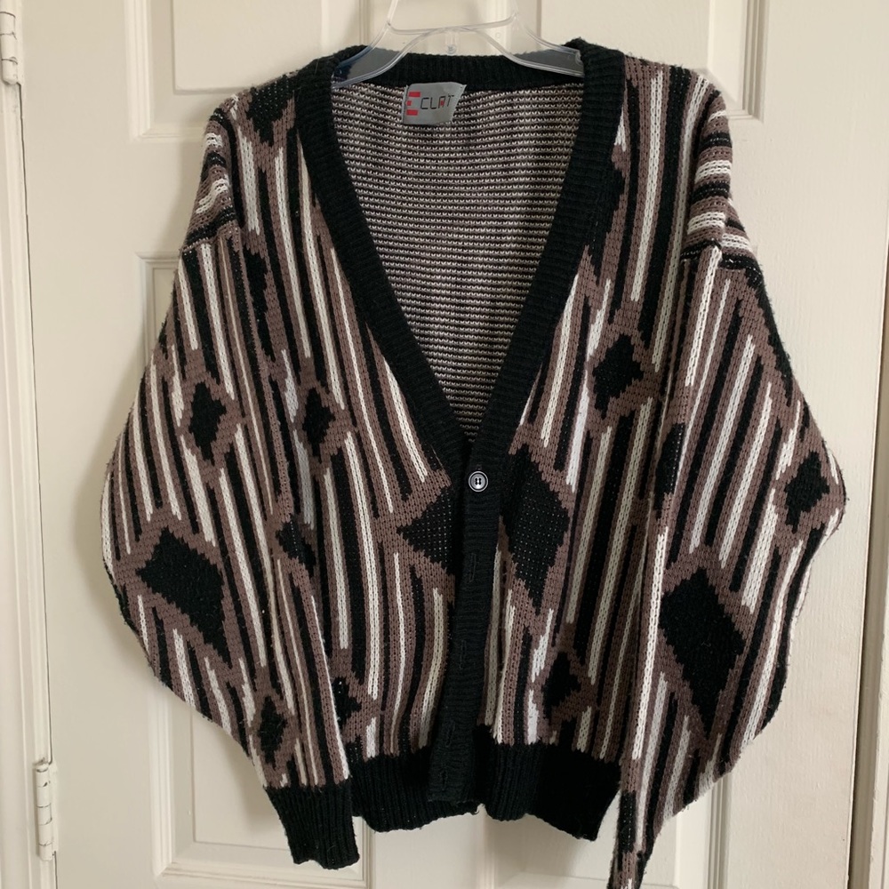 Retro Pattern Knit Cardigan - Picture 2 of 3